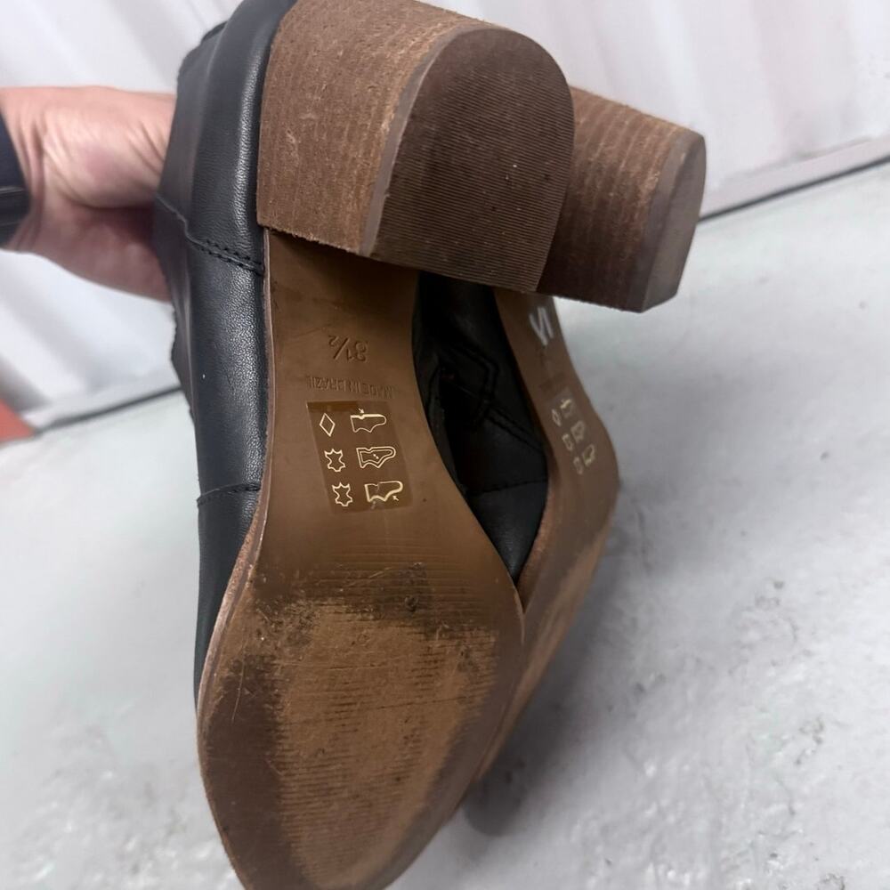 MADEWELL classic black leather brown block heel Brenner zip short bootie boot - Picture 11 of 11